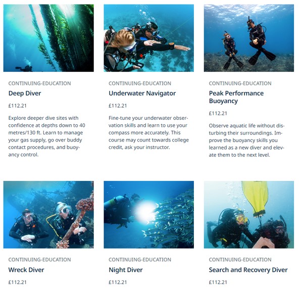 PADI Speciality courses